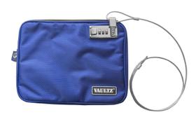 Bolsa de piscina com bloqueio Vaultz 19x23cm azul resistente à água Bolsa de piscina com bloqueio Vaultz 19x23cm azul resistente à água