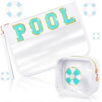 Bolsa de piscina Hillban Chenille Letter Patch PVC impermeável
