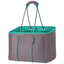 Bolsa de Playa Tote QOGiR de Neopreno Multipropósito Gris Medio/Verde XL Bolsa de Playa Tote QOGiR de Neopreno Multipropósito Gris Medio/Verde XL