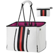 Bolsa de Playa Tote QOGiR Neopreno Blanca Extra Grande con Bolsillo Interior Bolsa de Playa Tote QOGiR Neopreno Blanca Extra Grande con Bolsillo Interior