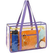 Bolsa de Playa Transparente Fammart para Mujer, Impermeable con Cierre Bolsa de Playa Transparente Fammart para Mujer, Impermeable con Cierre