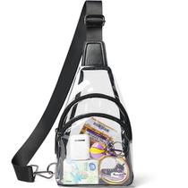 Bolsa de pochete tiracolo aprovada pela LATMAP Clear Stadium preta Bolsa de pochete tiracolo aprovada pela LATMAP Clear Stadium preta