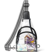Bolsa de pochete tiracolo aprovada pela LATMAP Clear Stadium preta Bolsa de pochete tiracolo aprovada pela LATMAP Clear Stadium preta