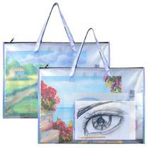 Bolsa de Portafolio de Arte BUSOHA 48x64 cm Transparente Impermeable Pack de 2