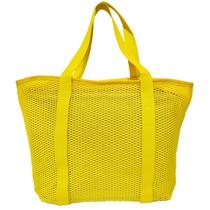 Bolsa De Praia Amarela Tote Bag Tela Mesh Emborrachada Verão Feminina