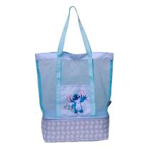 Bolsa de Praia Azul Stitch com Compartimento Térmico