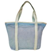 Bolsa De Praia Azul Tote Bag Tela Mesh Emborrachada Piscina Feminina