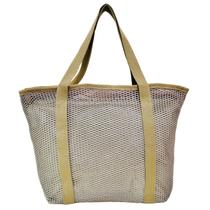 Bolsa De Praia Cinza Tote Bag Tela Mesh Emborrachada Piscina