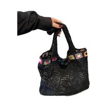 Bolsa De Praia De Crochê Artesanal Boêmia Com Contas Coloridas E Detalhes Florais Para Mulheres,