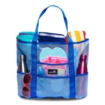 Bolsa de praia de malha Dejaroo Strong Lightweight Tote Blue