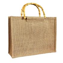 Bolsa De Praia De Palha De Juta Alça De Bambu Feminina Com Chaveiro Em Palha Bolsa De Praia De Palha De Juta Alça De Bambu Feminina Com Chaveiro Em Palha