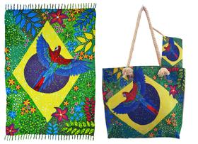 Bolsa De Praia E Canga De Praia Viscose/ Kit Com Duas Peças