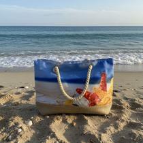 Bolsa de Praia feminina Alça de Corda Modelo Novo Verão de Piscina Grande Resistente com forro inter Bolsa de Praia feminina Alça de Corda Modelo Novo Verão de Piscina Grande Resistente com forro inter