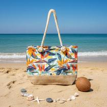 Bolsa de Praia feminina Alça de Corda Modelo Novo Verão de Piscina Grande Resistente com forro inter Bolsa de Praia feminina Alça de Corda Modelo Novo Verão de Piscina Grande Resistente com forro inter