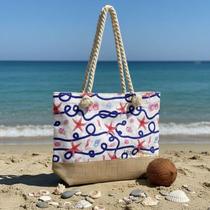 Bolsa de Praia feminina Alça de Corda Modelo Novo Verão de Piscina Grande Resistente com forro inter Bolsa de Praia feminina Alça de Corda Modelo Novo Verão de Piscina Grande Resistente com forro inter