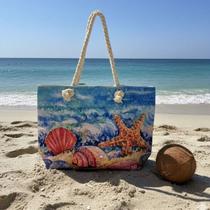 Bolsa de Praia feminina Alça de Corda Modelo Novo Verão de Piscina Grande Resistente com forro inter Bolsa de Praia feminina Alça de Corda Modelo Novo Verão de Piscina Grande Resistente com forro inter