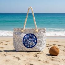 Bolsa de Praia feminina Alça de Corda Modelo Novo Verão de Piscina Grande Resistente com forro inter Bolsa de Praia feminina Alça de Corda Modelo Novo Verão de Piscina Grande Resistente com forro inter