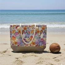 Bolsa de Praia feminina Alça de Corda Modelo Novo Verão de Piscina Grande Resistente com forro inter Bolsa de Praia feminina Alça de Corda Modelo Novo Verão de Piscina Grande Resistente com forro inter