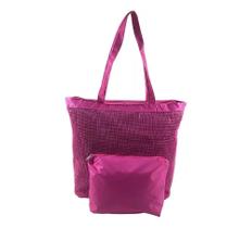 Bolsa de Praia Feminina Emborrachada Rosa Pink com Necessaire Verão Piscina