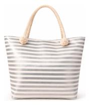 Bolsa de Praia Feminina Espaçosa com Alça Trançada e Necessaire Inclusa