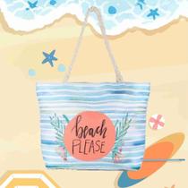 Bolsa de Praia Feminina Grande de Ombro Verão Férias Alça de Corda Bolsa de Praia Feminina Grande de Ombro Verão Férias Alça de Corda