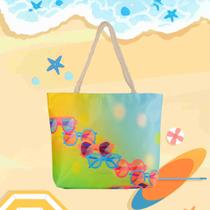 Bolsa de Praia Feminina Grande de Ombro Verão Férias Alça de Corda Bolsa de Praia Feminina Grande de Ombro Verão Férias Alça de Corda