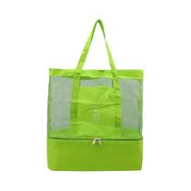 Bolsa De Praia Feminina Impermeável De Malha Transparente Com Dupla Camada Para Preservação De