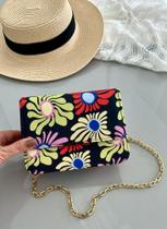 Bolsa de Praia Feminina Lateral Tecido Floral