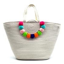 Bolsa de praia feminina meia lua grande e resistente versatil ideal para praia piscina- branco