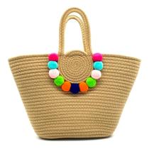 Bolsa de praia feminina meia lua luxo alça mão com zíper palha