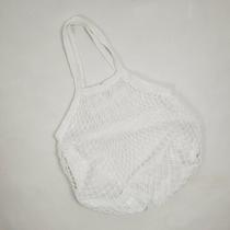 Bolsa De Praia Feminina Saco De Rede Macramê Verão Piscina Com Alça branco