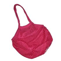 Bolsa De Praia Feminina Saco De Rede Macramê Verão Piscina Com Alça Cor:pink