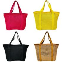 Bolsa de Praia Feminina Tote Bag Tela Mesh Emborrachada Piscina Várias Cores