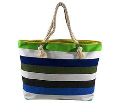 Bolsa de Praia Feminina Verde Listrada Listras Praia Barata Viagem Verão