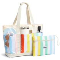 Bolsa de Praia G4Free Impermeável com Listras Arco-Íris 55x17x37cm