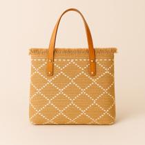 Bolsa de Praia Grande Feminina Crochê Trançado para Resort com Alça Rosa
