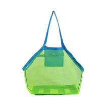 Bolsa De Praia Grande Multicolorida Em Malha Respirável Dobrável Com Furo Para Pendurar