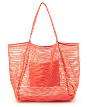 Bolsa de Praia HOXIS em Tela Grande 44x40x13 cm Coral Bolsa de Praia HOXIS em Tela Grande 44x40x13 cm Coral
