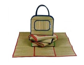 Bolsa De Praia, Palha Com Esteira Preta
