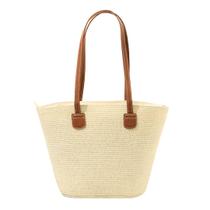 Bolsa de praia palha feminina alça de ombro espaçosa estilosa resistente moda praia verão presente Bolsa de praia palha feminina alça de ombro espaçosa estilosa resistente moda praia verão presente