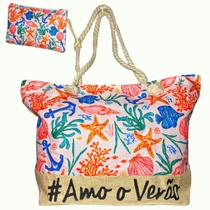 Bolsa de Praia Piscina Grande em Tecido com Nécessaire Bolsa de Praia Piscina Grande em Tecido com Nécessaire