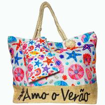 Bolsa de Praia Piscina Grande em Tecido com Nécessaire Bolsa de Praia Piscina Grande em Tecido com Nécessaire