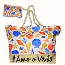 Bolsa de Praia Piscina Grande em Tecido com Nécessaire Bolsa de Praia Piscina Grande em Tecido com Nécessaire