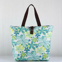 Bolsa de Praia, Sacola Retornável Dobrável Floral Azul Premium Compacta, Resistente e Super Estilosa Bolsa de Praia, Sacola Retornável Dobrável Floral Azul Premium Compacta, Resistente e Super Estilosa