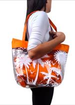 Bolsa de praia transparente com necessarie impermeavel