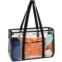 Bolsa de praia transparente Fammart para mulheres impermeável com zíper Bolsa de praia transparente Fammart para mulheres impermeável com zíper