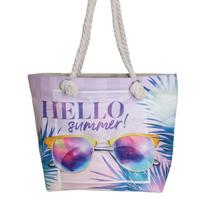 Bolsa de Praia Verão Feminina com Zíper Bolsa em Lona Várias Estampas