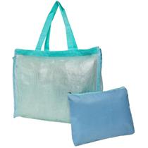 Bolsa De Praia Verde Clara Feminina Com Necessaire Piscina Verão Viagem Brilhante