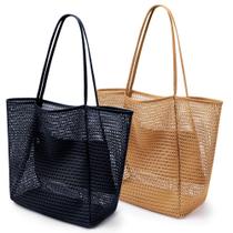 Bolsa de praia VOROLO Mesh Tote Fairycore Hobo, bolsa de ombro cáqui