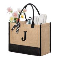 Bolsa de presente BeeGreen Jute Beach Tote com alças para mulheres